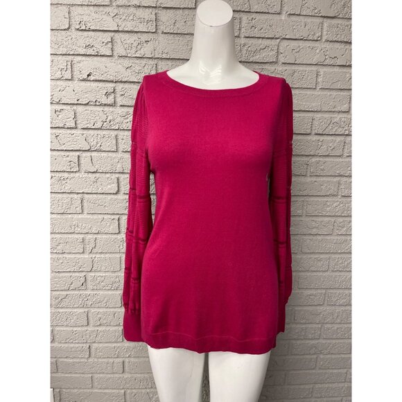 Blu Dahlia Women Long Sleeve Twisted Split Back Design Sweater Tunic Size M - Picture 3 of 13